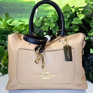 Coach Bag Purse Emma Satchel Beige COACH F31473